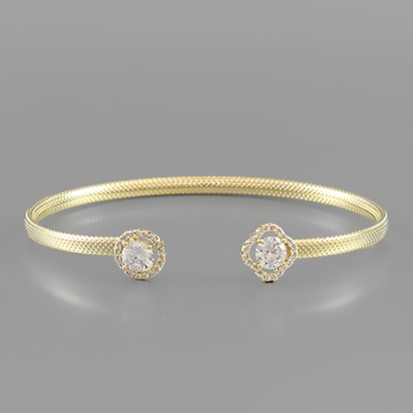 CZ Clover Cuff - Picture 1 of 2